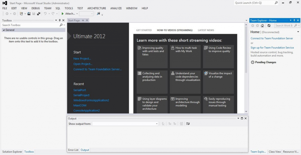 تصویر (1) مسیر ایجاد یک پروژه جدید در محیط Visual Studio 2012